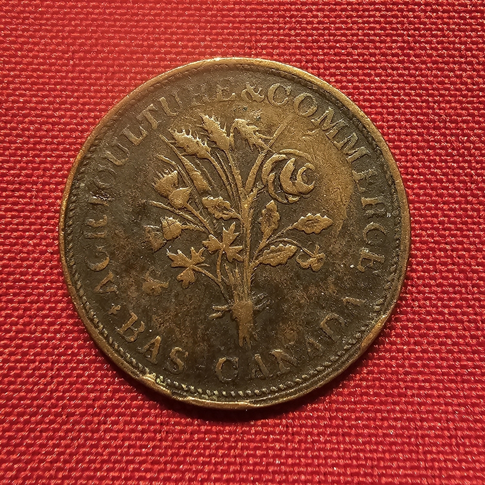 1835 Canadian "Bouquet Sou" Token.